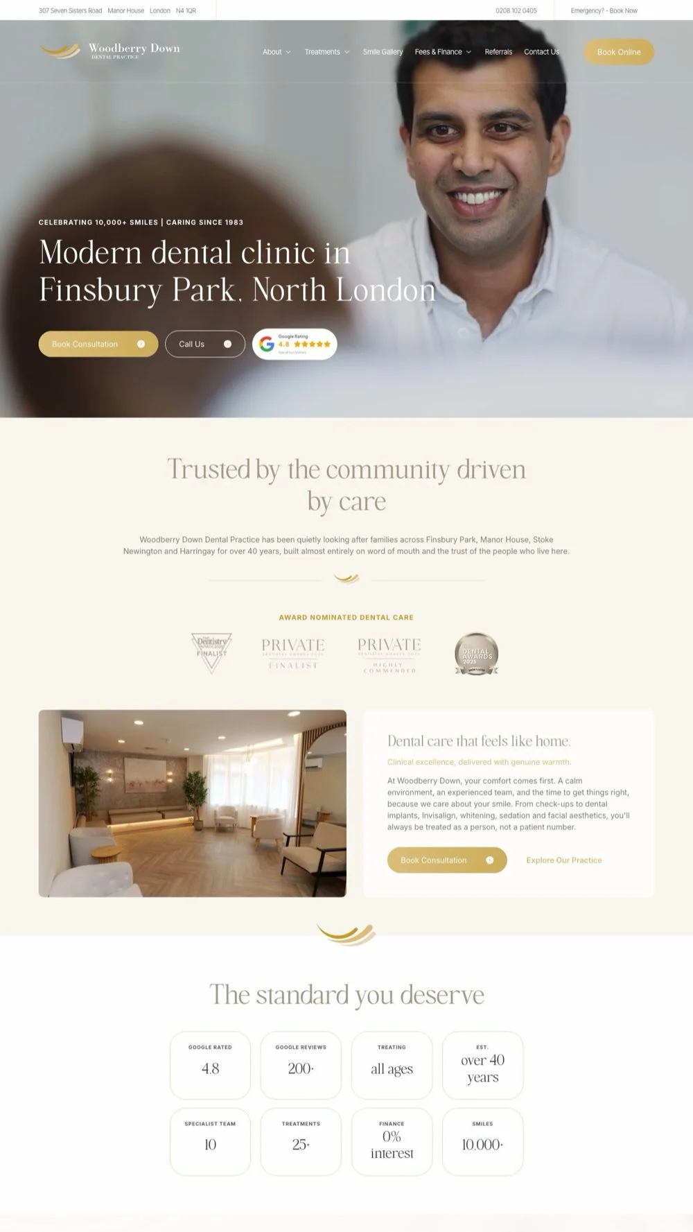 The Woodberry Down Dental Practice homepage